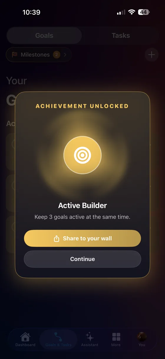 Achievement unlocked celebration