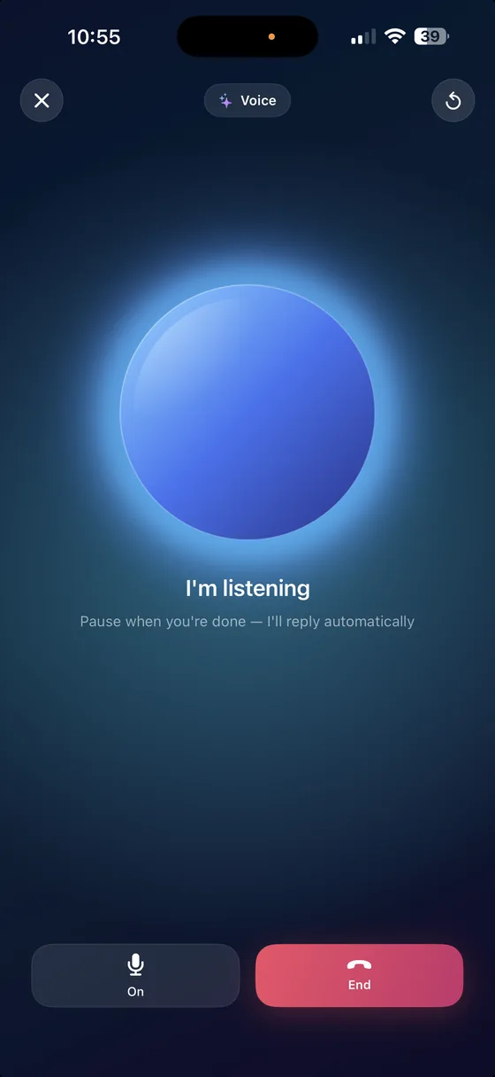 Hands-free voice mode